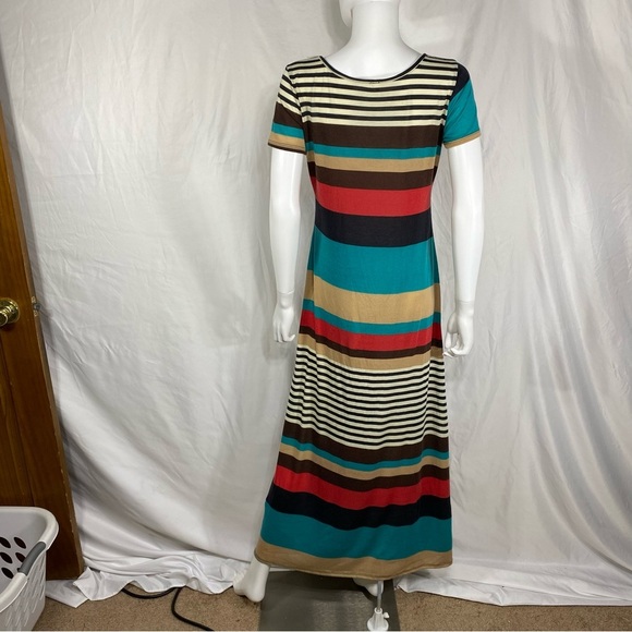 Andrea Missy Striped Short Sleeve Maxi Dress - Picture 3 of 6